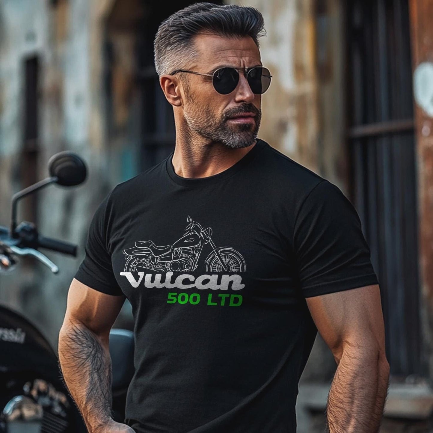Kawasaki EN500 Vulcan Classic LTD 1996-2009 Inspired T-Shirt - Motorcycle Tee Shirt for Riders