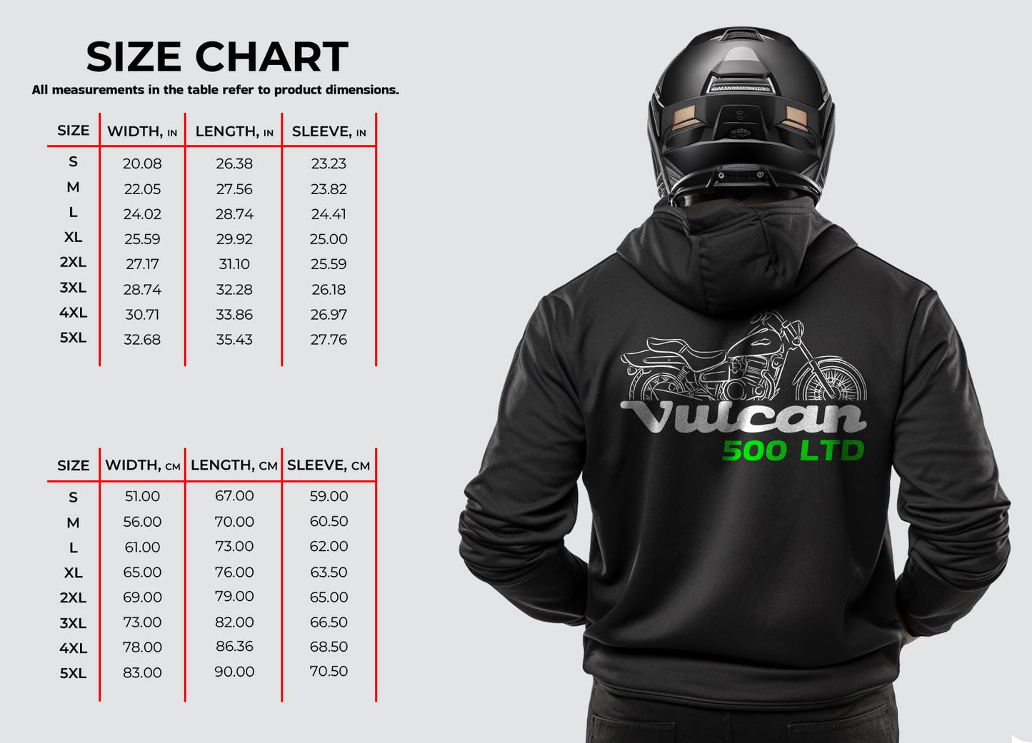 Kawasaki EN500 Vulcan Classic LTD 1996-2009 Inspired Hoodie - Motorcycle Sweatshirt for Riders