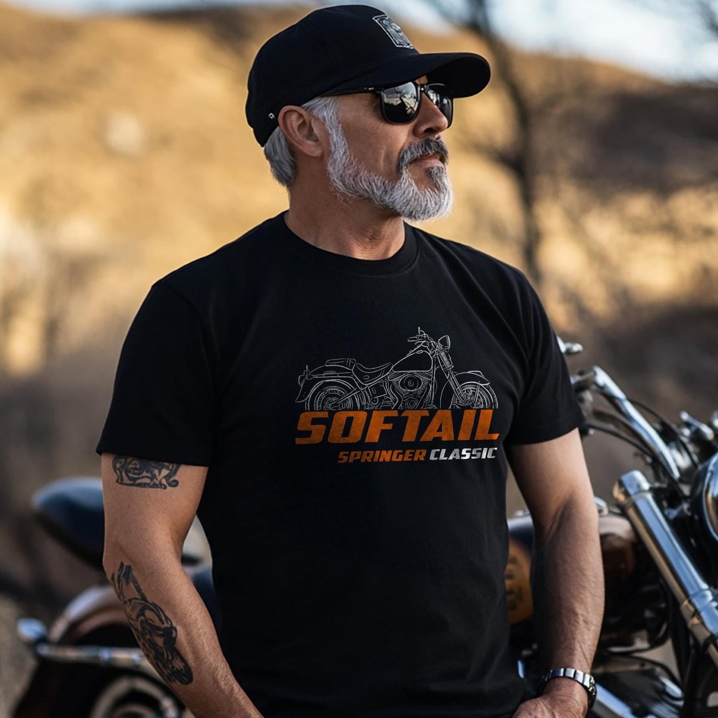 Harley-Davidson FLSTSC & FLSTSC Softail Springer Classic Inspired T-Shirt - Biker Motorcycle Tee Shirt