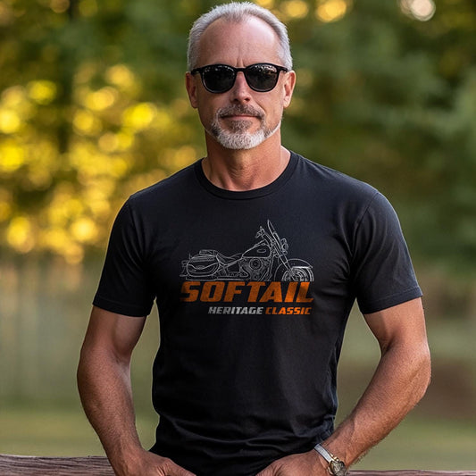 Harley-Davidson Softail FLHC Heritage Classic Inspired T-Shirt - Biker Motorcycle Tee Shirt