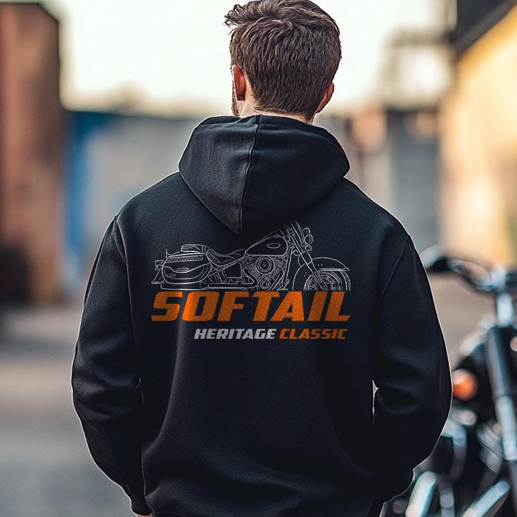 Harley-Davidson Softail FLHC Heritage Classic Inspired Hoodie - Biker Motorcycle Sweatshirt