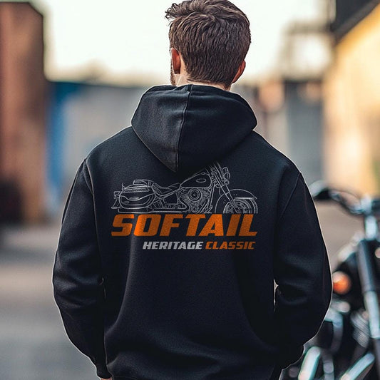 Harley-Davidson Softail FLHC Heritage Classic Inspired Hoodie - Biker Motorcycle Sweatshirt