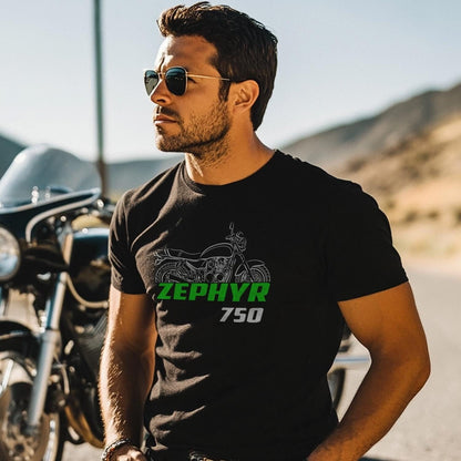 Kawasaki Zephyr 750 Inspired T-Shirt - Motorcycle Tee Shirt for Riders