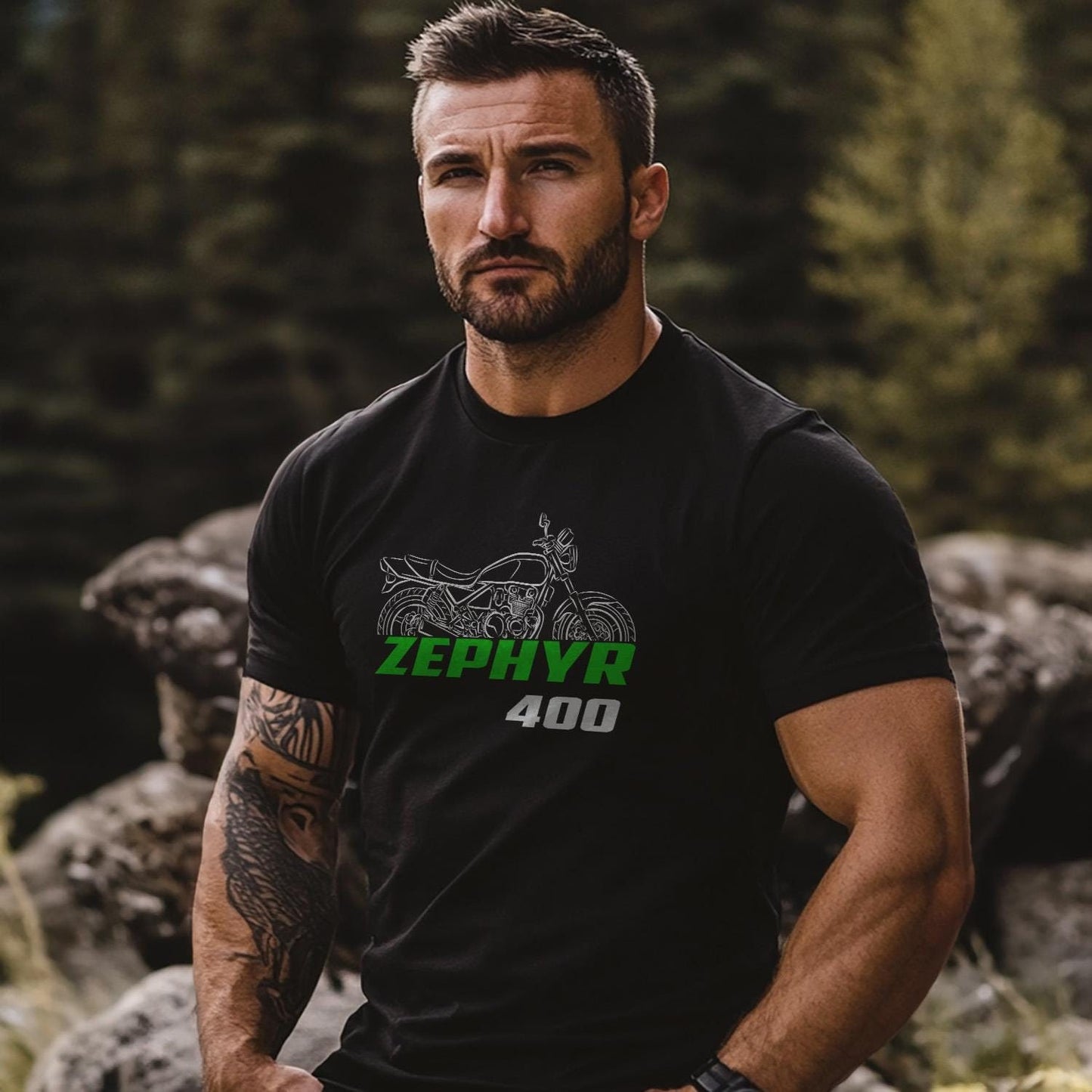 Kawasaki Zephyr 400 Inspired T-Shirt - Motorcycle Tee Shirt for Riders