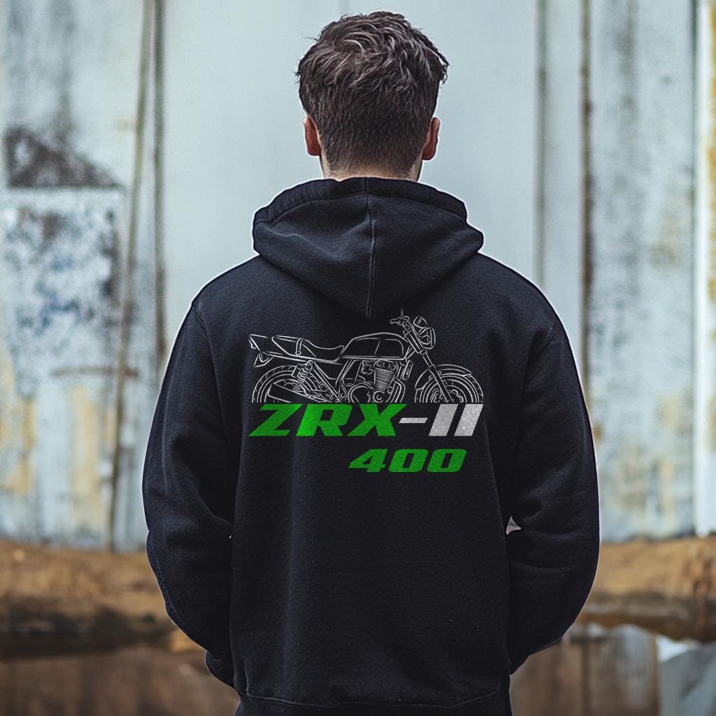 Kawasaki ZRX-II 400 ( ZR400F ) Inspired Hoodie - Motorcycle Sweatshirt for Riders