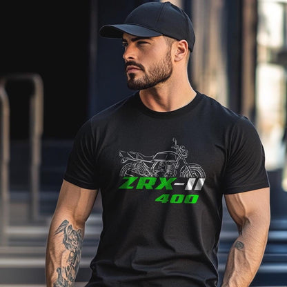 Kawasaki ZRX-II 400 ( ZR400F ) T-Shirt - Motorcycle Tee Shirt for Riders