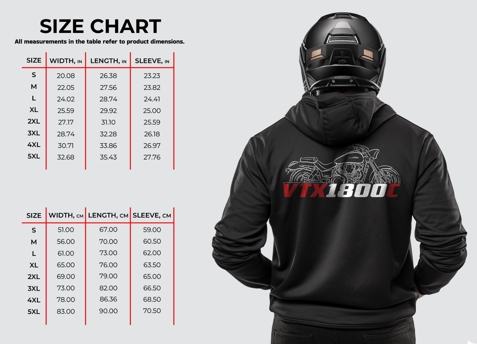 Honda VTX 1800 | C | F | N | R | S & T Inspired Hoodie - Motorcycle Sweatshirt for Riders