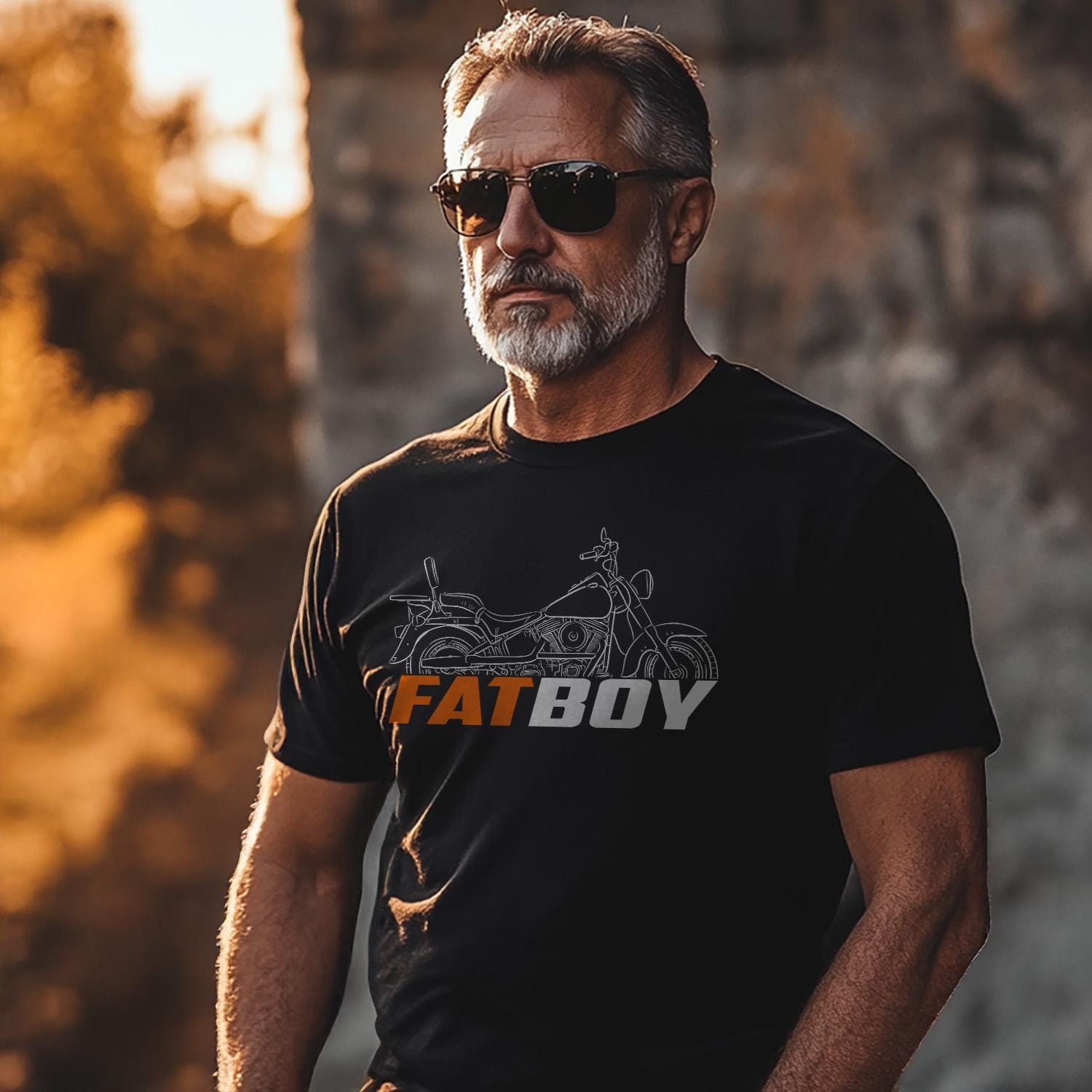 Harley-Davidson FLSTF Fat Boy 1990 - 1999 Inspired T-Shirt - Biker Motorcycle Tee Shirt