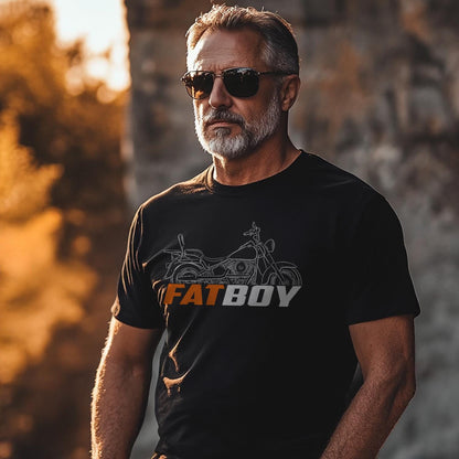 Harley-Davidson FLSTF Fat Boy 1990 - 1999 Inspired T-Shirt - Biker Motorcycle Tee Shirt