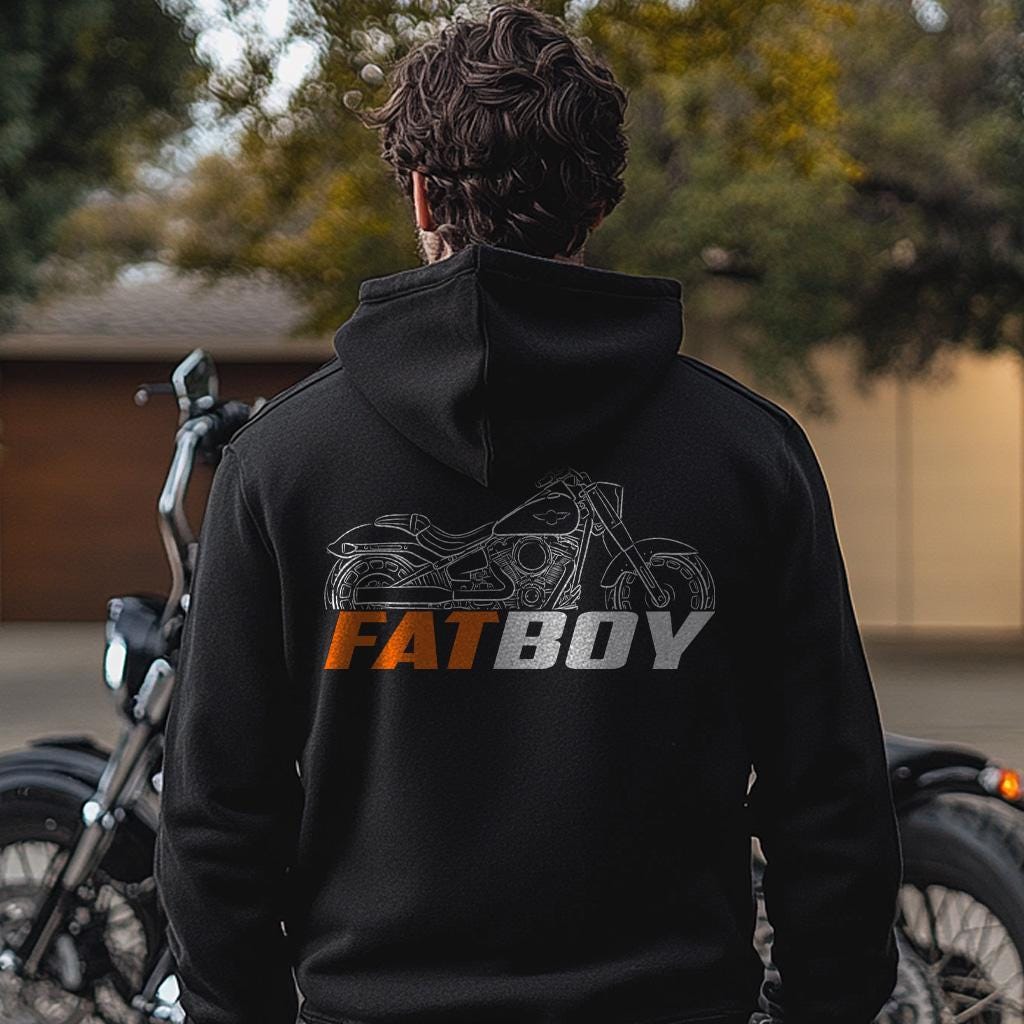 Harley-Davidson FLFB Fat Boy Inspired Hoodie - Biker Motorcycle Sweatshirt