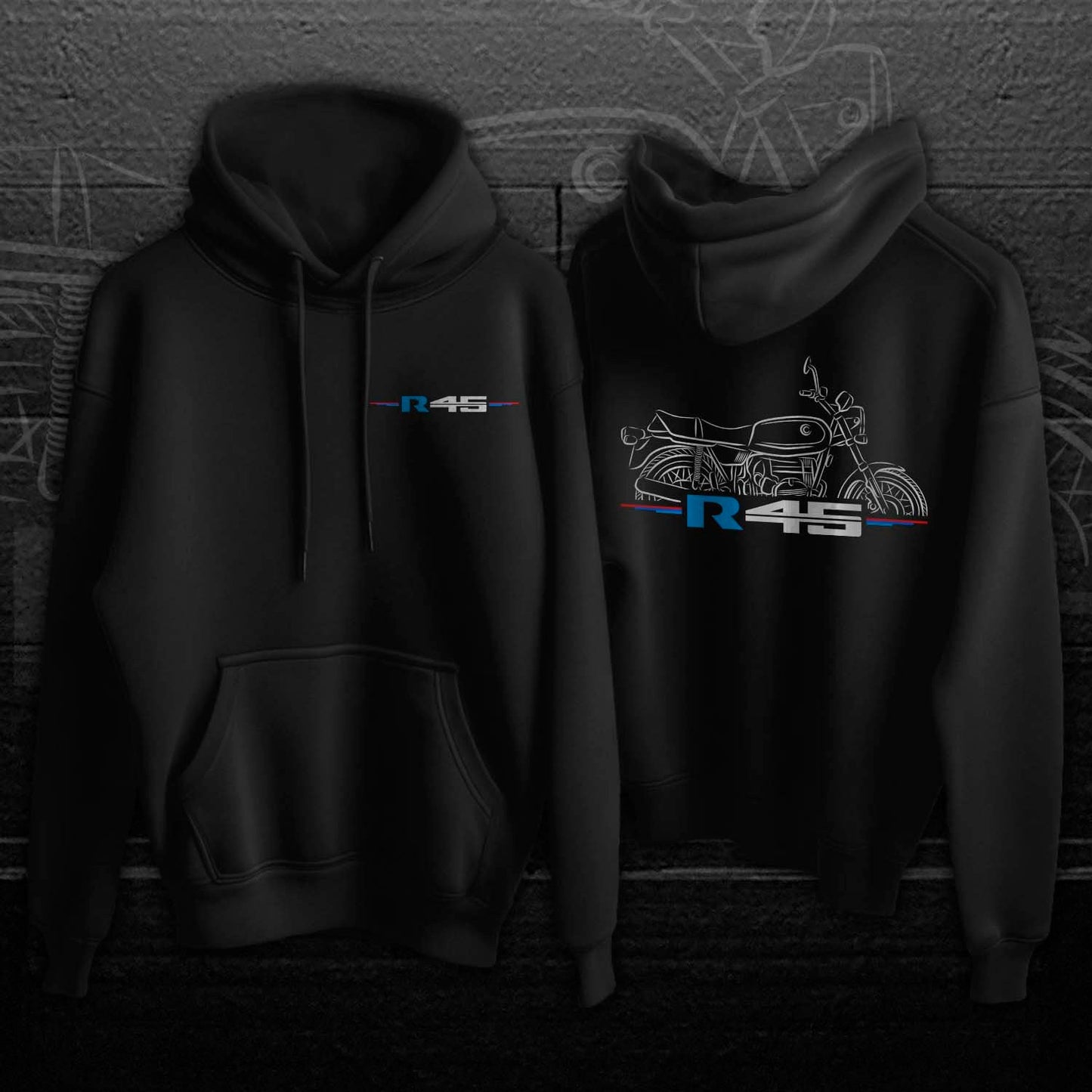 BMW R 45 Hoodie - Motorcycle Sweatshirt for Motorrad Riders
