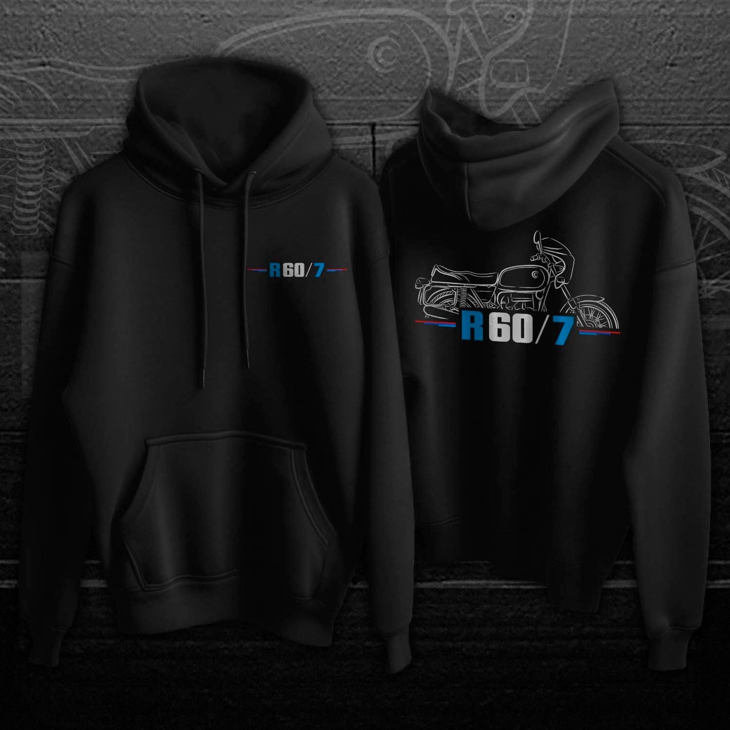 BMW R60/7 Hoodie - Motorcycle Sweatshirt for Motorrad Riders