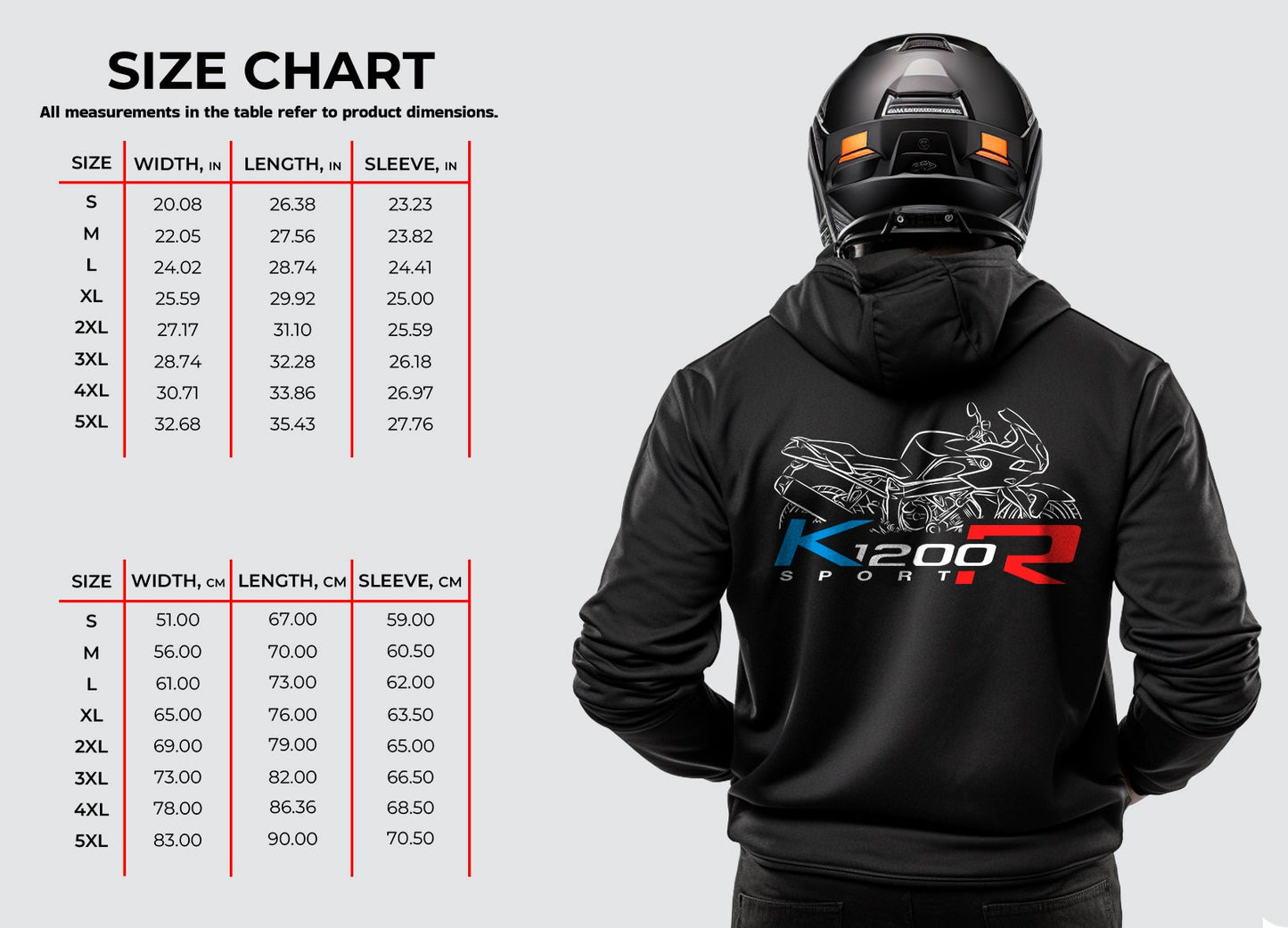 BMW K1200R Sport Hoodie - Motorcycle Sweatshirt for Motorrad Riders