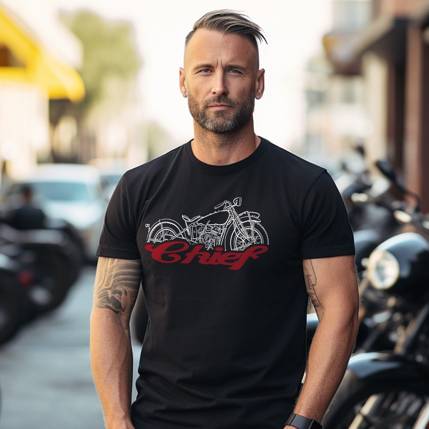 Indian Chief T-Shirt - Motorcycle Tee Shirt for Biker