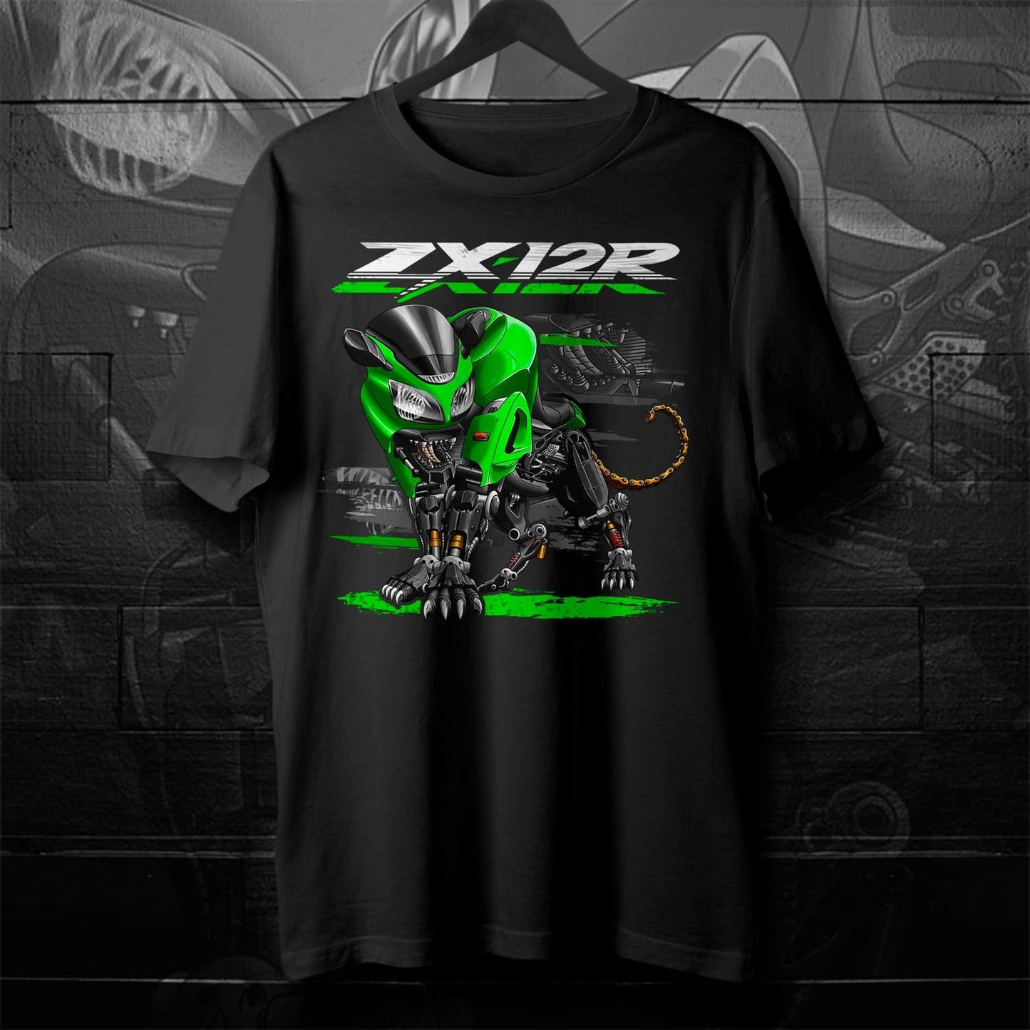 Kawasaki ZX12R Panther 2000-02 Inspired T-Shirt - Motorcycle Tee Shirt for Riders
