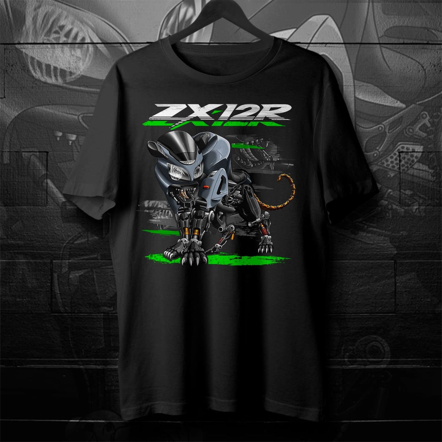 Kawasaki ZX12R Panther 2000-02 Inspired T-Shirt - Motorcycle Tee Shirt for Riders