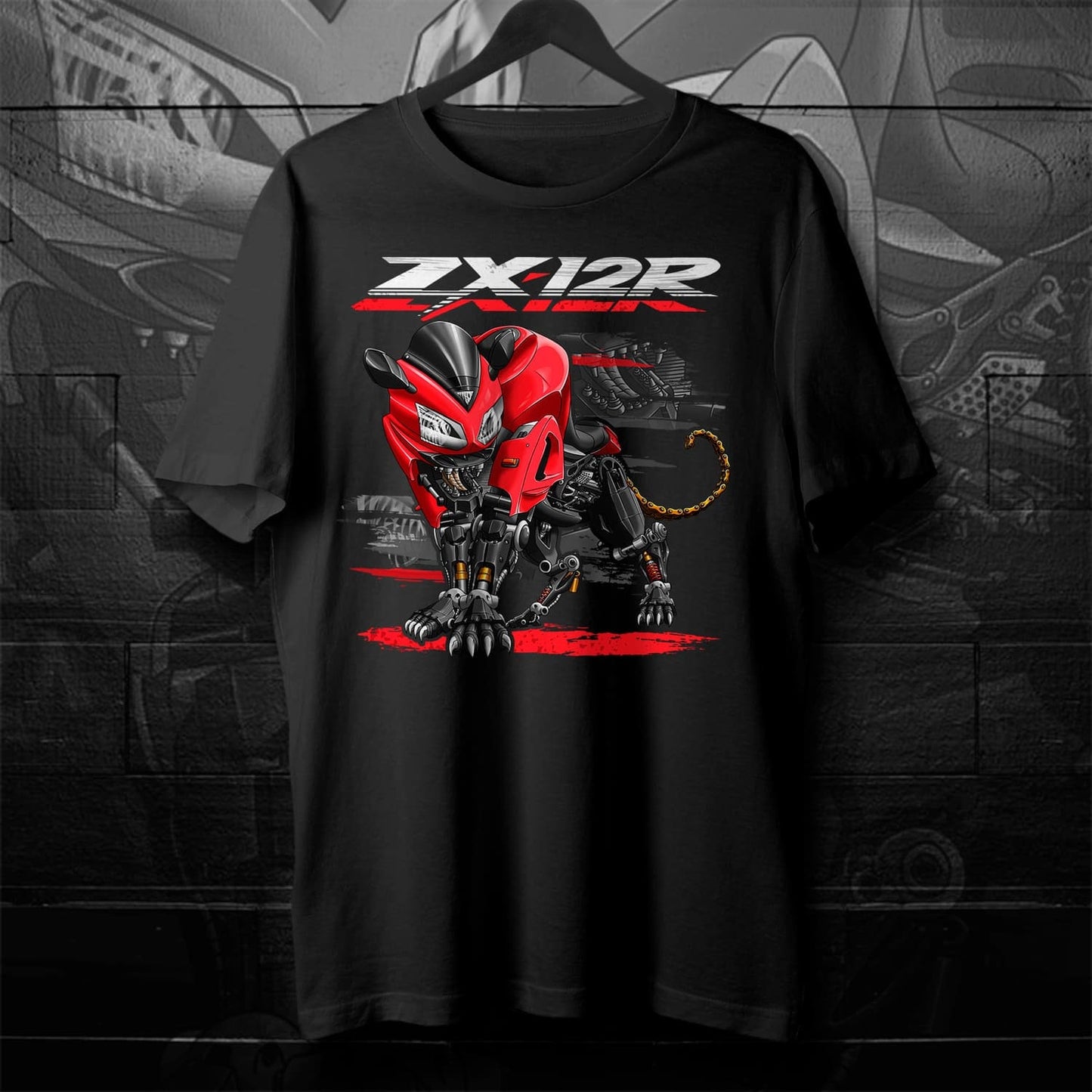 Kawasaki ZX12R Panther 2000-02 Inspired T-Shirt - Motorcycle Tee Shirt for Riders