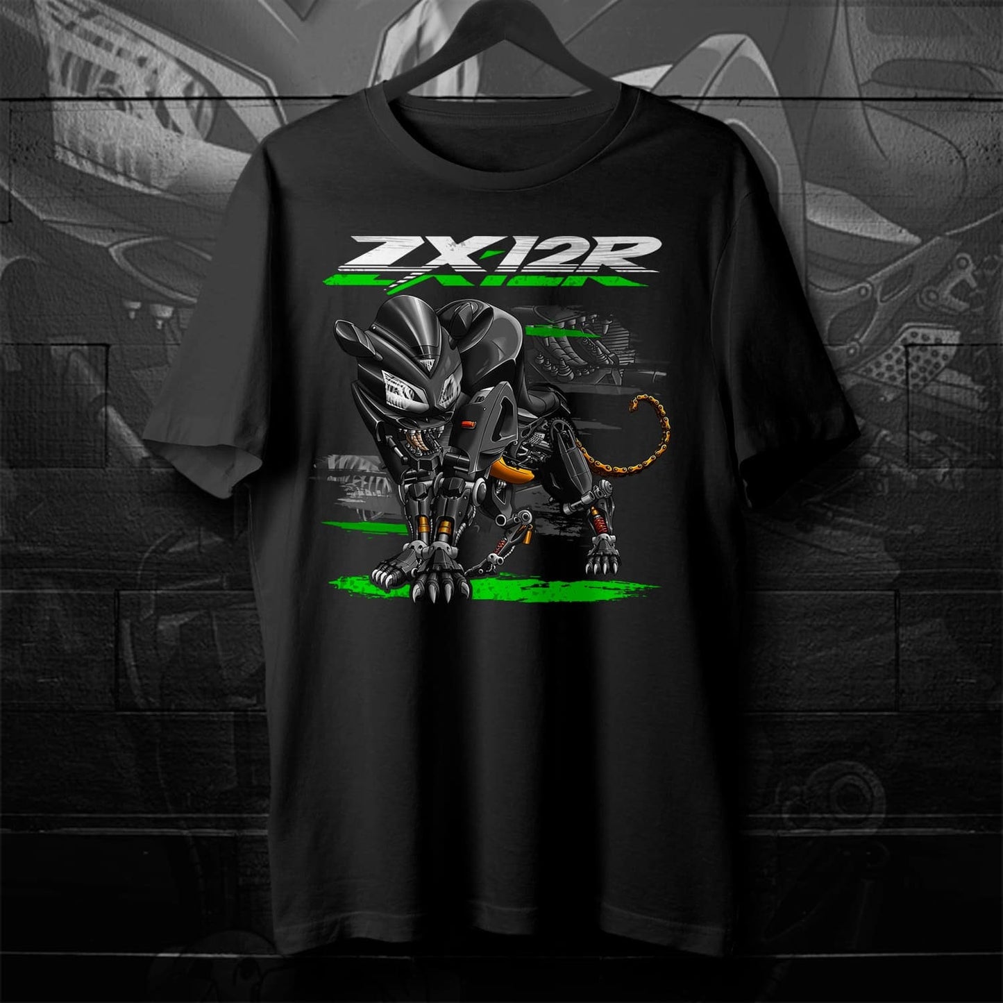 Kawasaki ZX12R Panther 2000-02 Inspired T-Shirt - Motorcycle Tee Shirt for Riders