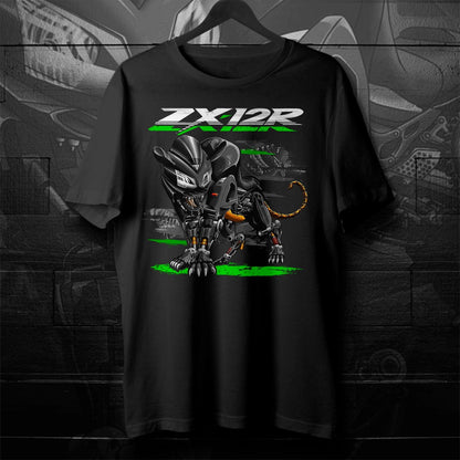 Kawasaki ZX12R Panther 2000-02 Inspired T-Shirt - Motorcycle Tee Shirt for Riders