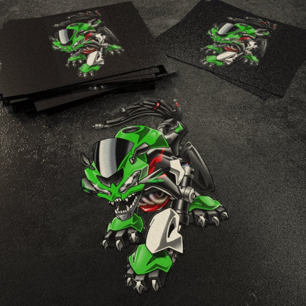 Kawasaki ZX-6R 2019-21 Inspired Stickers - Set of 3 Motorcycle Decals for Riders
