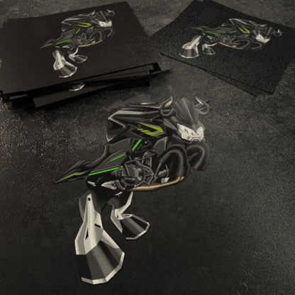 Kawasaki Z 400 Inspired Stickers - Set of 3 Motorcycle Decals for Riders