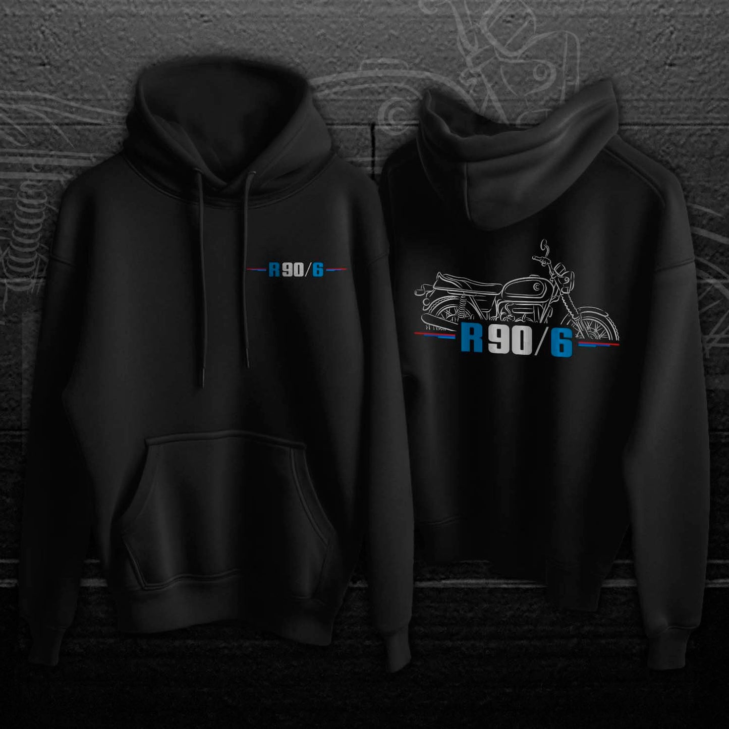 BMW R90/6 Hoodie - Motorcycle Sweatshirt for Motorrad Riders