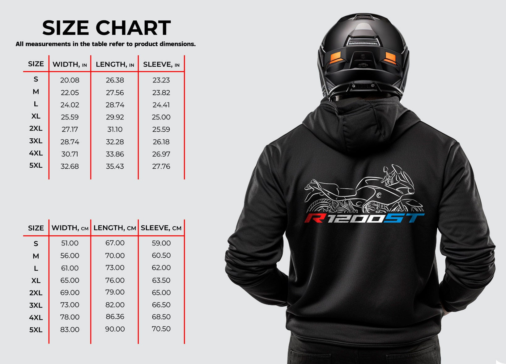 BMW R1200ST Hoodie - Motorcycle Sweatshirt for Motorrad Riders