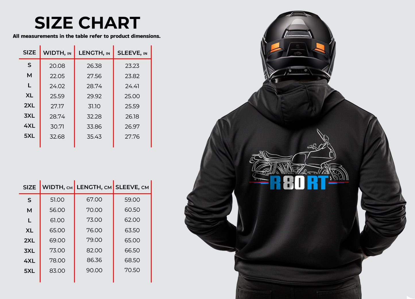 BMW R80RT Hoodie - Motorcycle Sweatshirt for Motorrad Riders