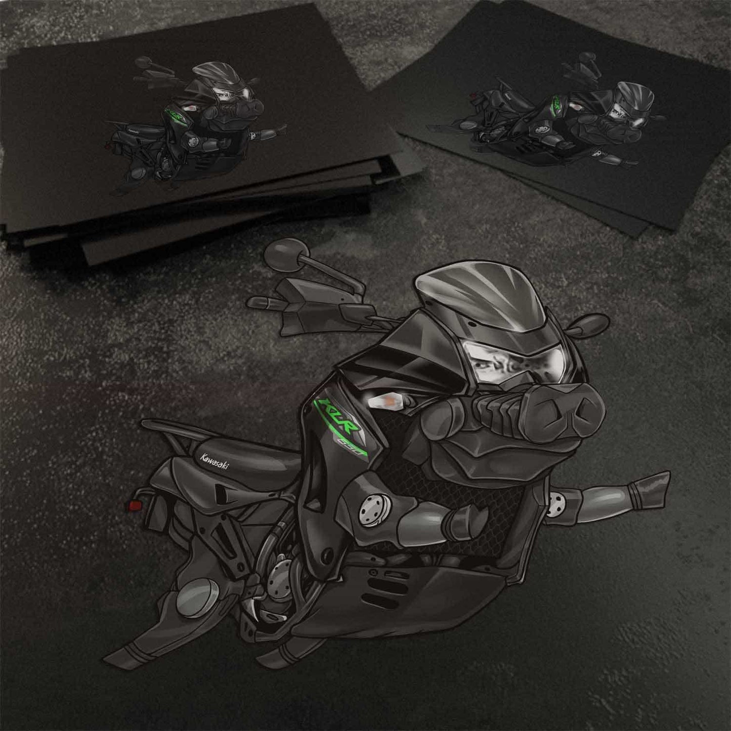 Kawasaki KLR650 2015-18 Inspired Stickers - Set of 3 Motorcycle Decals for Riders