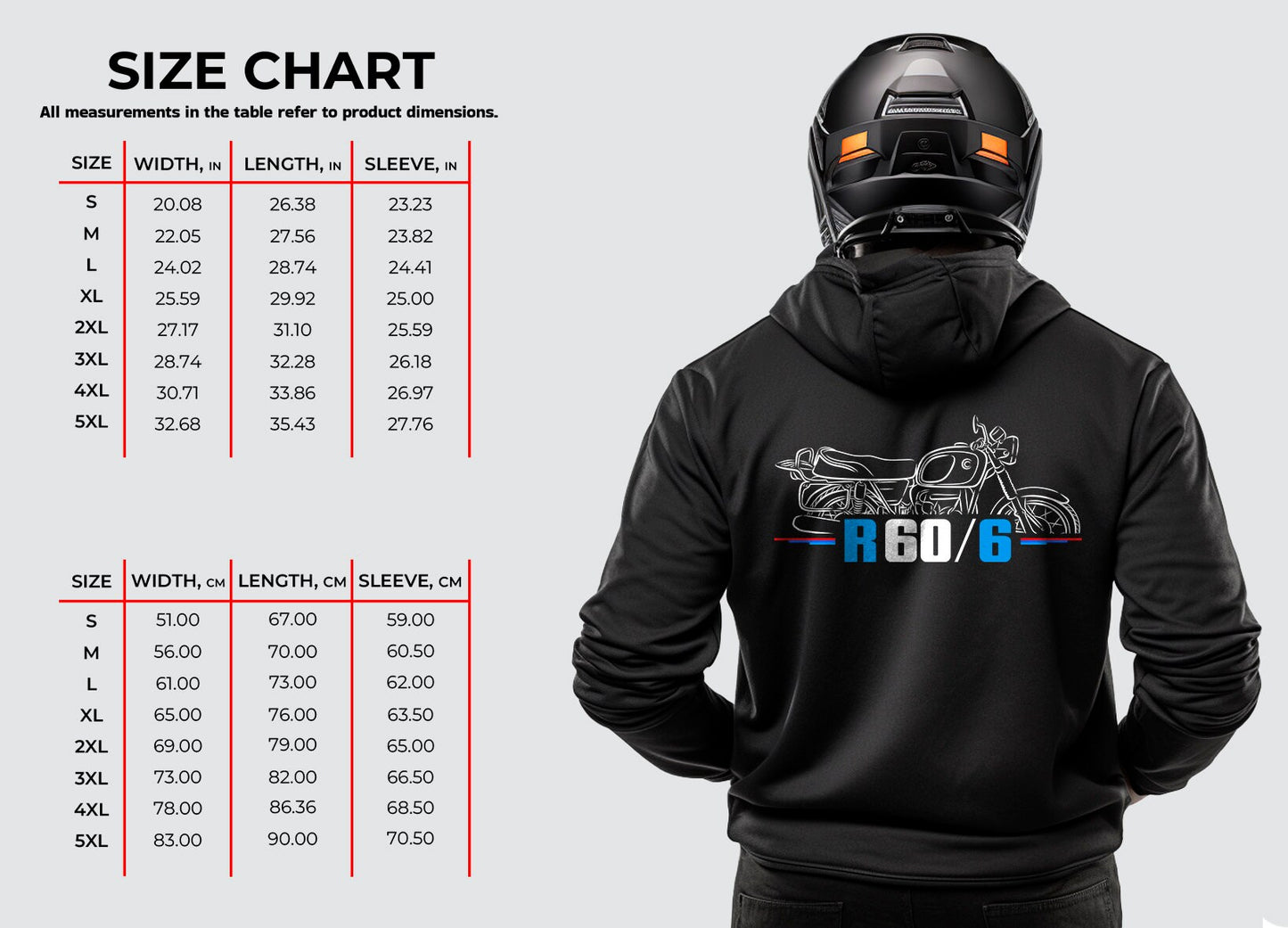 BMW R60/6 Hoodie - Motorcycle Sweatshirt for Motorrad Riders