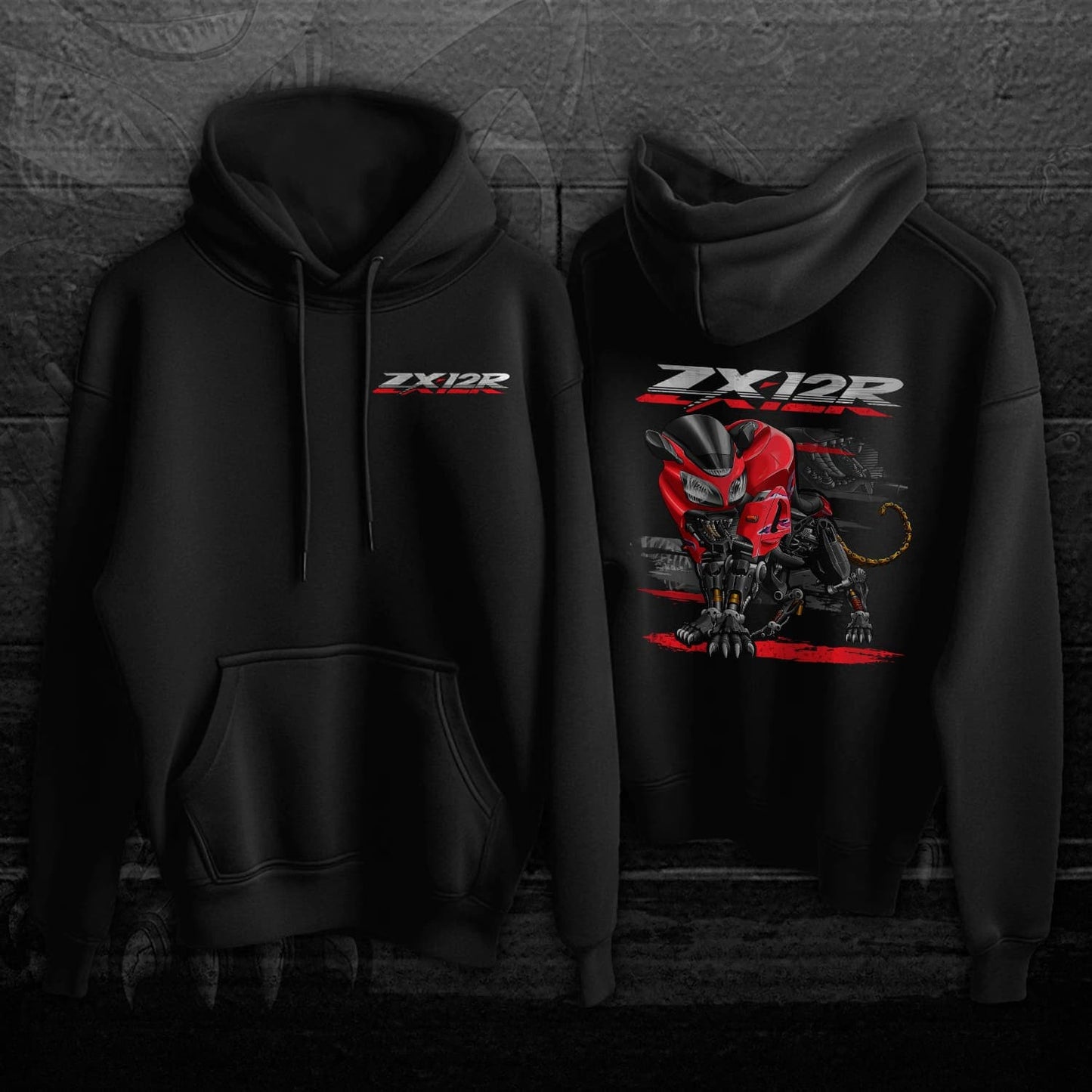 Kawasaki ZX12R Panther 2000-02 Inspired Hoodie - Motorcycle Sweatshirt for Riders