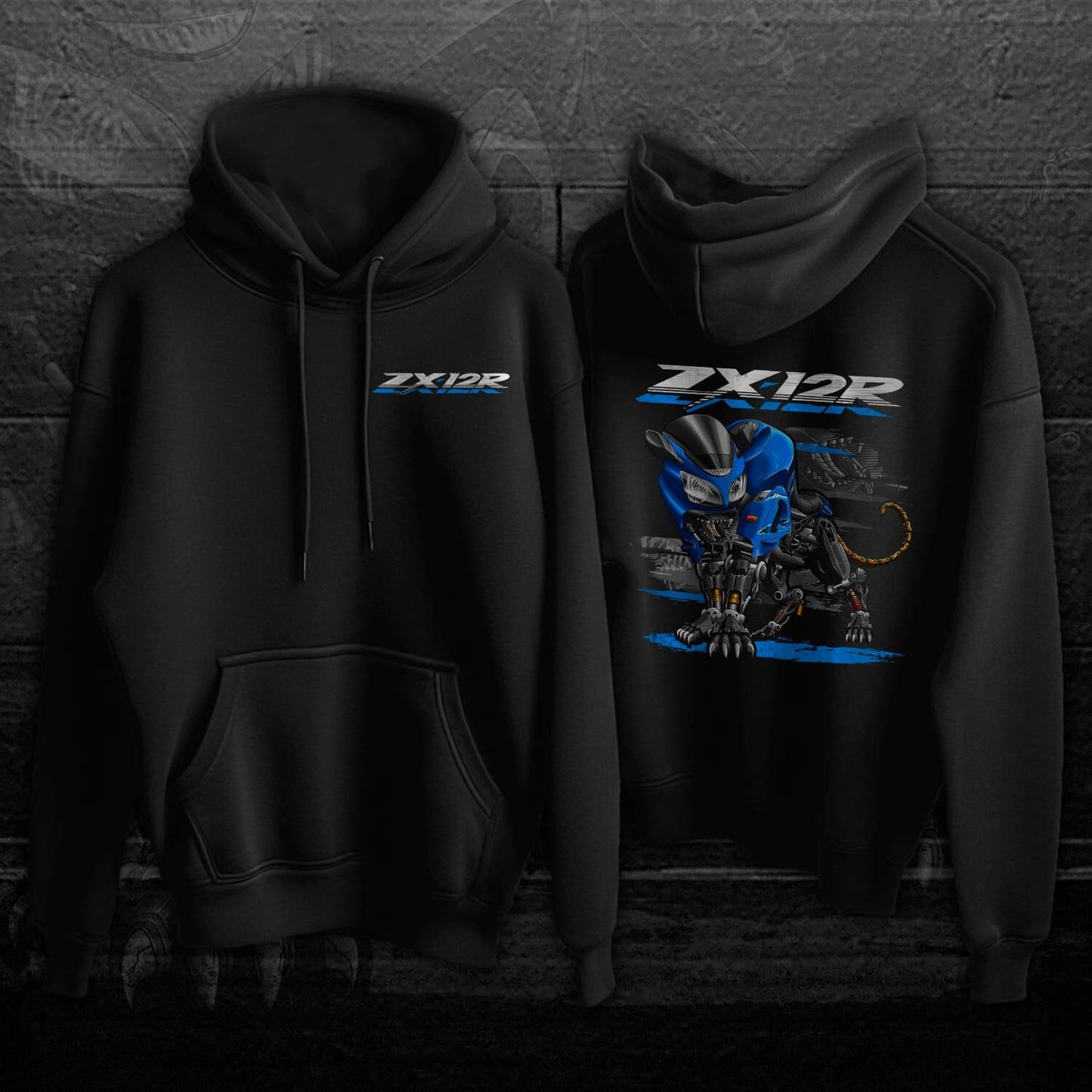 Kawasaki ZX12R Panther 2000-02 Inspired Hoodie - Motorcycle Sweatshirt for Riders