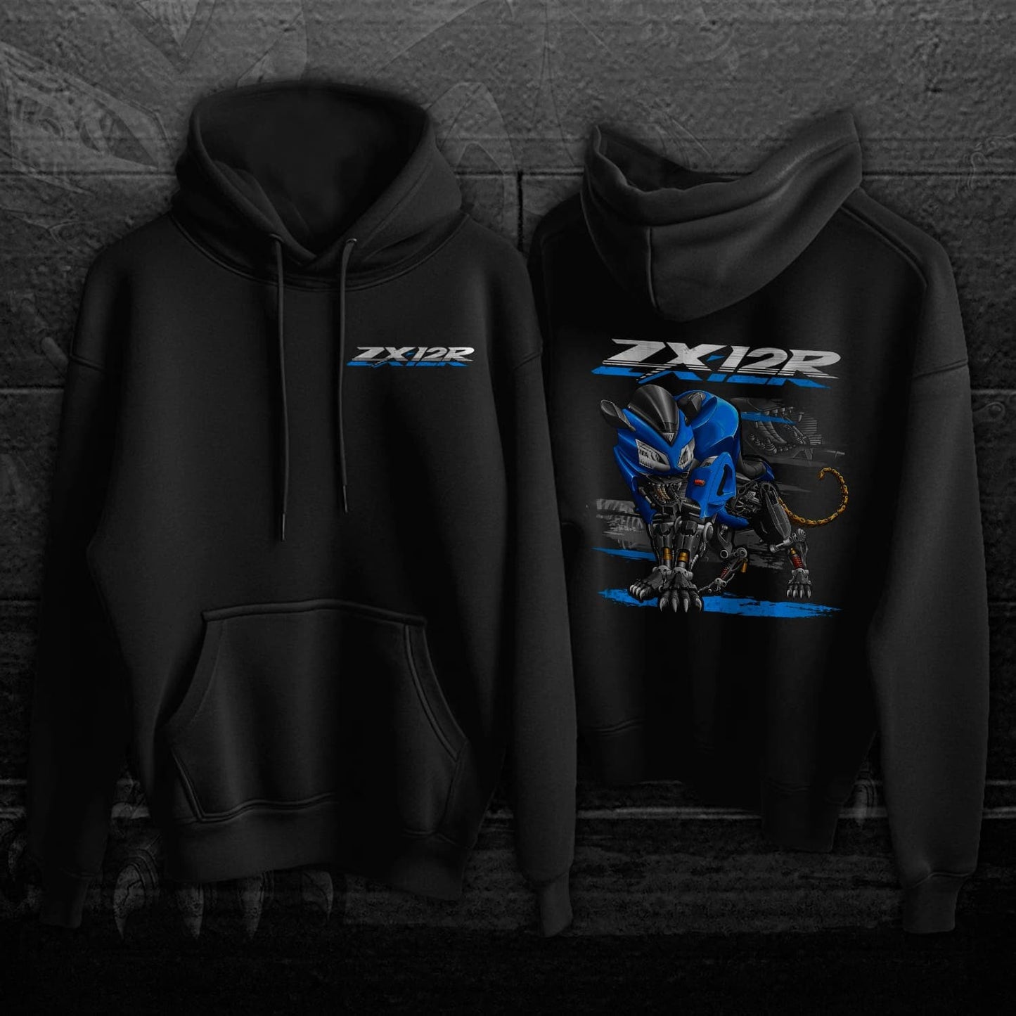 Kawasaki ZX12R Panther 2000-02 Inspired Hoodie - Motorcycle Sweatshirt for Riders