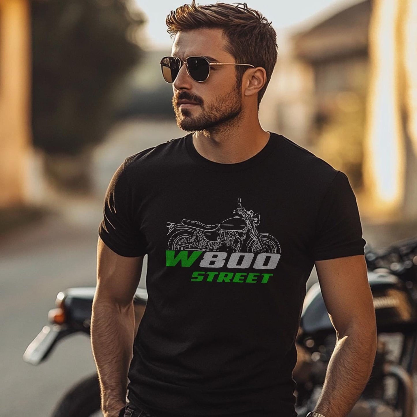 Kawasaki W800 Street Inspired T-Shirt - Motorcycle Tee Shirt for Riders