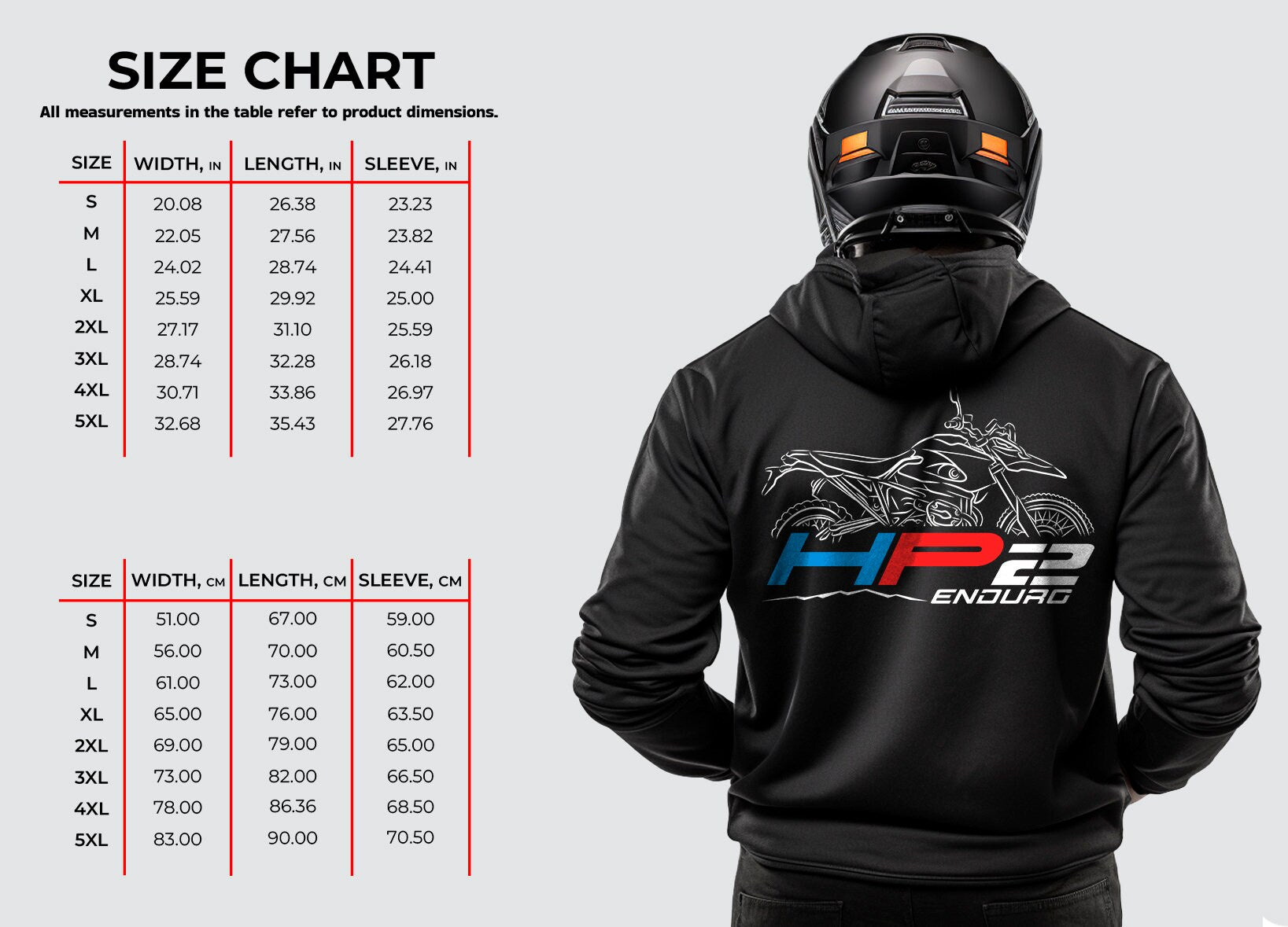 BMW HP2 Enduro Hoodie - Motorcycle Sweatshirt for Motorrad Rider