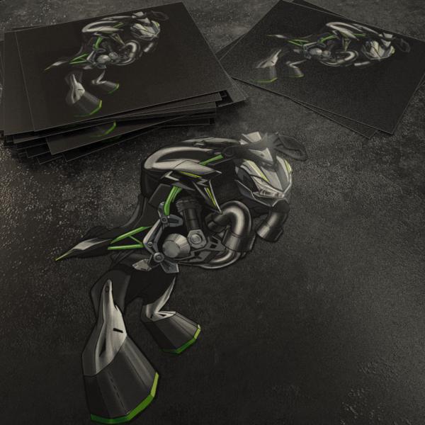 Kawasaki Z 900 Inspired Stickers - Set of 3 Motorcycle Decals for Riders