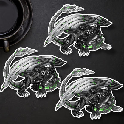 Kawasaki Ninja ZX-10R 2021-24 Inspired Stickers - Set of 3 Motorcycle Decals for Riders
