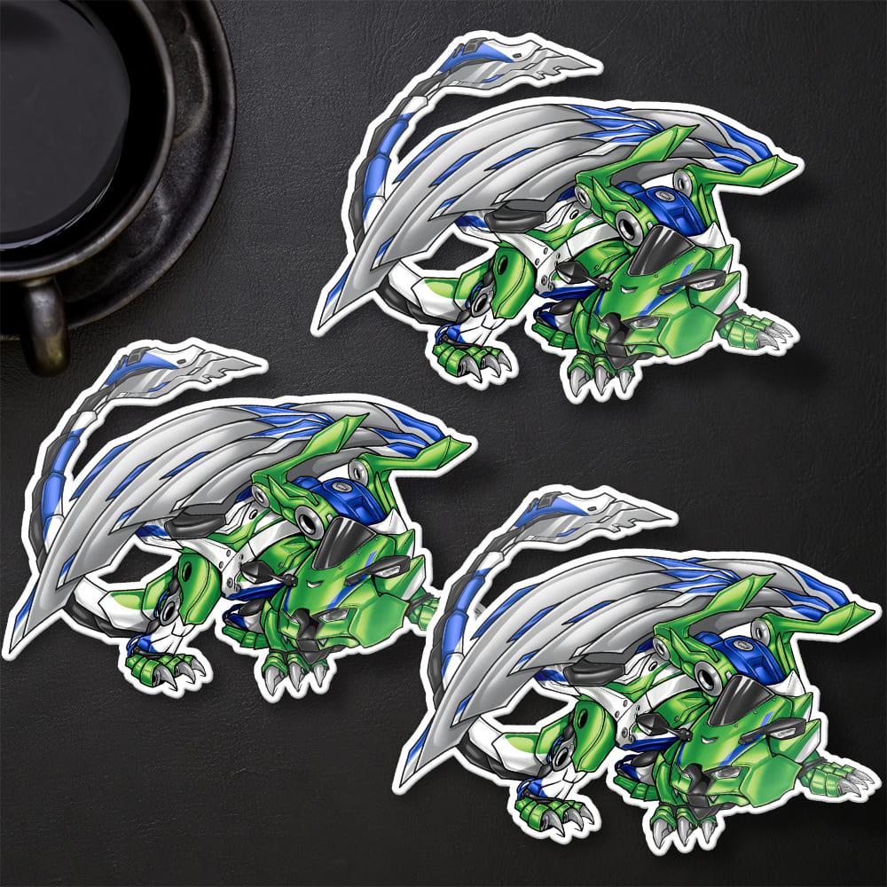 Kawasaki Ninja ZX-10R 2021-24 Inspired Stickers - Set of 3 Motorcycle Decals for Riders