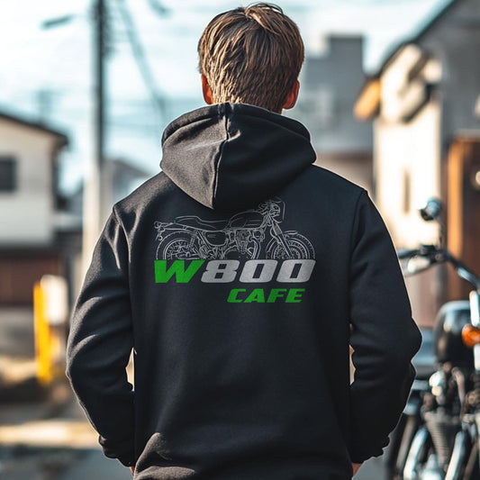 Kawasaki W800 Cafe Inspired Hoodie - Motorcycle Sweatshirt for Riders