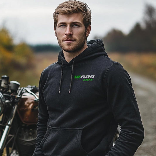Kawasaki W800 Cafe Inspired Hoodie - Motorcycle Sweatshirt for Riders