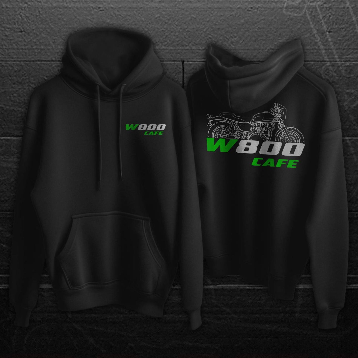 Kawasaki W800 Cafe Inspired Hoodie - Motorcycle Sweatshirt for Riders