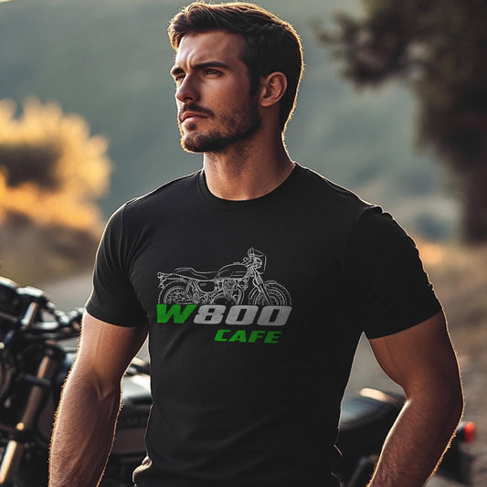 Kawasaki W800 Cafe Inspired T-Shirt - Motorcycle Tee Shirt for Riders