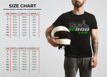 Kawasaki W800 Cafe Inspired T-Shirt - Motorcycle Tee Shirt for Riders