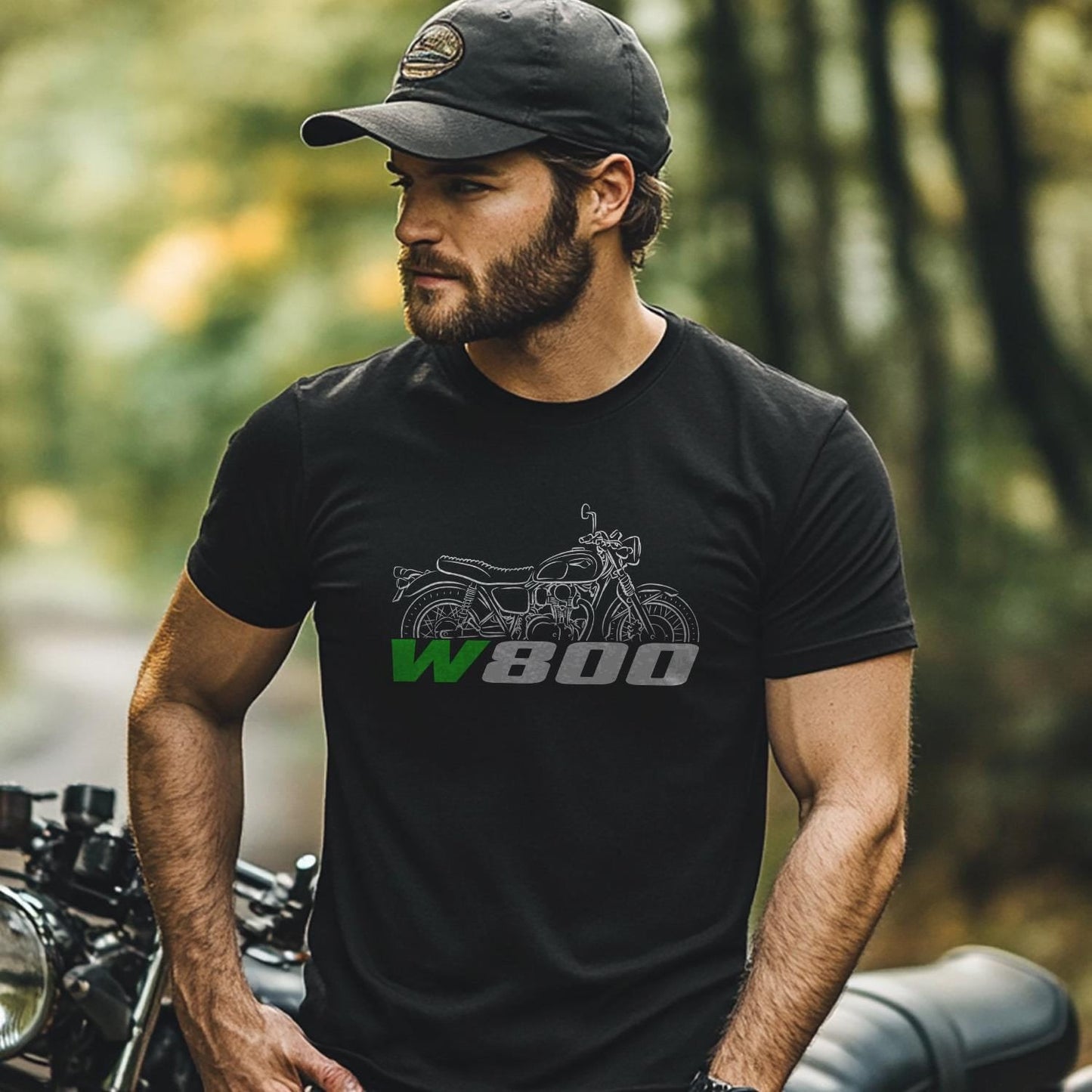 Kawasaki W800 Inspired T-Shirt - Motorcycle Tee Shirt for Riders