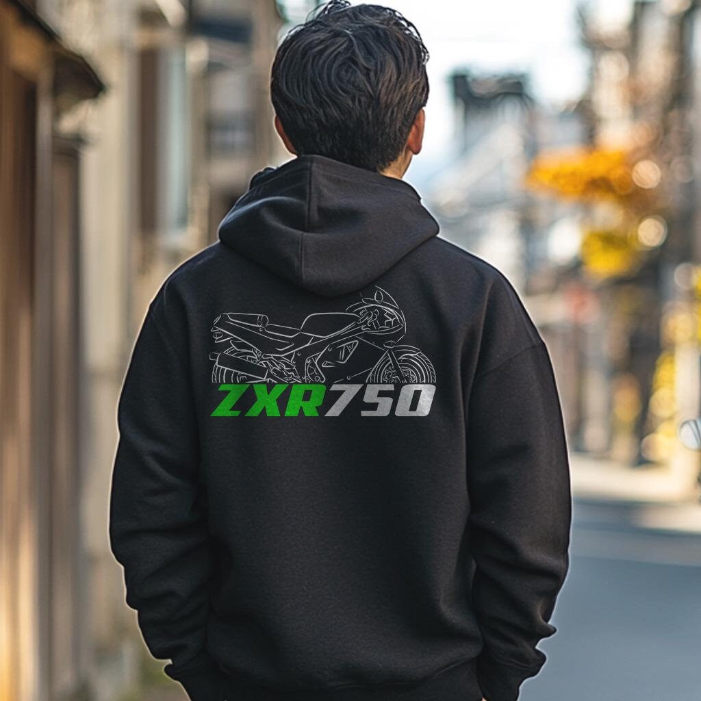 Kawasaki ZXR 750 Inspired Hoodie - Motorcycle Sweatshirt for Riders