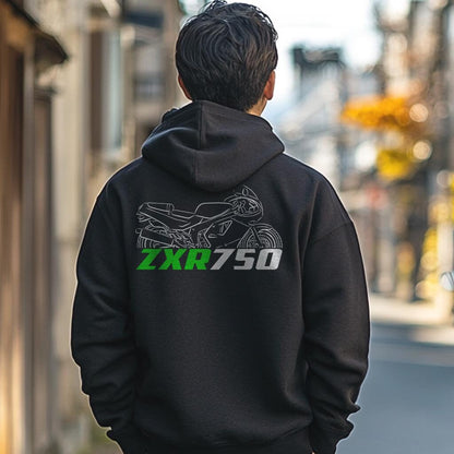 Kawasaki ZXR 750 Inspired Hoodie - Motorcycle Sweatshirt for Riders
