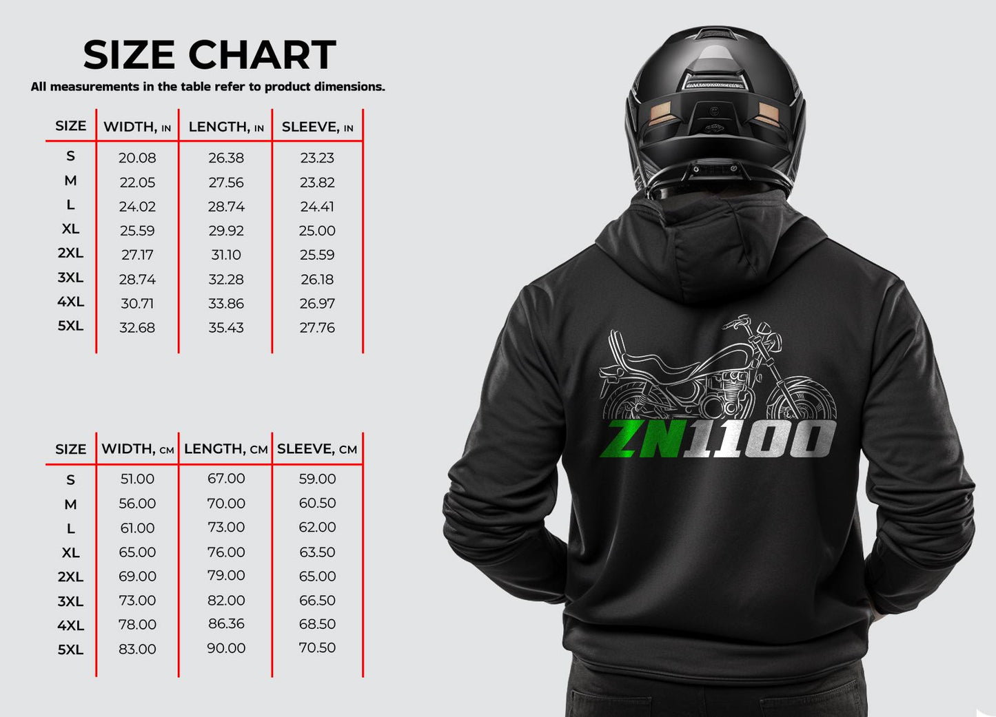 Kawasaki ZN1100 Inspired Hoodie - Motorcycle Sweatshirt for Riders