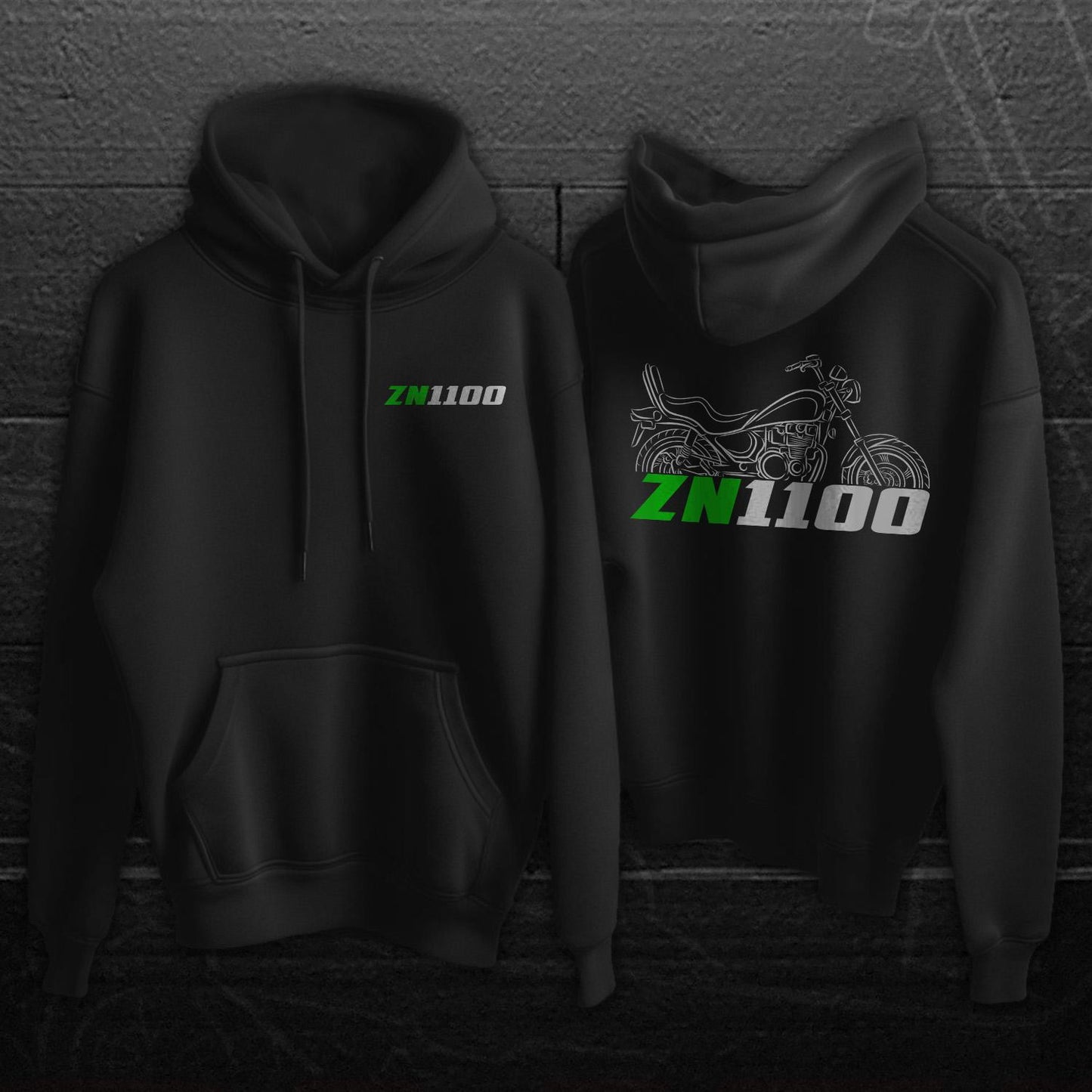 Kawasaki ZN1100 Inspired Hoodie - Motorcycle Sweatshirt for Riders