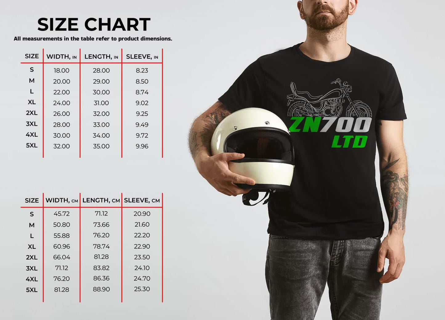Kawasaki ZN700 LTD Inspired T-Shirt - Motorcycle Tee Shirt for Riders