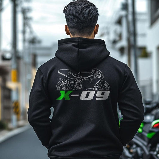Kawasaki X-09 1992 Inspired Hoodie - Motorcycle Sweatshirt for Riders